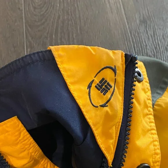 COLUMBIA 'BUGABOO' JACKET NAVY GREEN YELLOW SIZE LARGE PREOWNED - Picture 16 of 16
